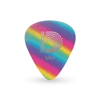 1CRB6-10 Rainbow Медиаторы, целлулоид, расцветка радуга, 10шт, толстые, Planet Waves