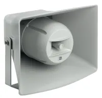 AUDAC CHA530 Всепогодный, уличный, двухполосный, рупорный громкоговоритель в облегченном пластиковом корпусе. Комплектуется влагозащищенным коннектором AWX-5. Подключение 100 В. НЧ: 5", ВЧ: 1". Мощность (100В): 30-15-7,5-3,75 Вт. Цвет: Серый.