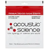 ACOUSTIC SCIENCE 9 11 16 24 32 42 NICKEL Набор 6 струн для гитары Электрик, опт 5 наб