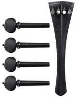 Cello accessory set Acura Meister Preciso CS-OSHL652 - Preciso grade 4/4 cello accessory set of ebony with ebony trim. Hill pegs and Hill tailpiece