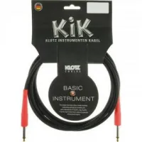 KLOTZ KIKC4.5PP3 готовый инструментальный кабель, чёрн., прямые разъёмы KLOTZ Mono Jack (цвет коралл), дл. 4,5 м