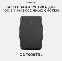CVGAUDIO ODF608TBL - Настенная корпусная двухполосная акустическая система для улиц и помещений, IP54, 5/10/20/40W - 100V, 80W - 8 Ohm, черная