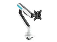 Кронштейн exell exi-mg71-h для монитора 17"-32", газлифт, vesa 100x100 мм, до 10 кг, наклон +45°/-45°, поворот +90°/-90°, вращение +90°/-90°, usb type-c разветвитель, белый.