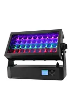 Washlight V5 Zoom IP65
                Прожектор Washlight V5 Zoom IP65
Полноцветная LED панель для архитектурных и сценических применений, 36 светодиодов RGBW 4 в 1 (50 000 ч.) по 15 Вт каждый, угол раскрытия 7°-58°.  DMX каналов 3/4/5/15/20/21/37. Степе