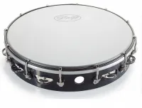 STAGG TAB-112P-BK 12" настраиваемый пластиковый тамбурин, 1 ряд колокольчиков, цвет: черный (BK)