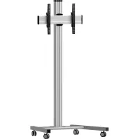 Vogels T1864 Silver- Напольный мобильный стенд для дисплея диагональю 39–55'', VESA до 600x400 мм, макс. нагрузка 80 кг