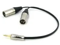 Кабель аудио JACK 3.5 (Stereo) - 2*XLR M, 0.5м ЦБ-ЦБ013222 Кабель аудио JACK 3.5 (Stereo) - 2*XLR M, 0.5м