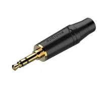 ROXTONE RMJ3PX-BG Разъем Jack 3,5 мм, стерео. Корпус из цинкового сплава для кабеля  до 6.5мм  (с дополнительной втулкой для кабеля диаметром до 4,5мм), контакты: позолоченная бронза, цвет: черный. 1шт/PE пакет; 20 PE пакетов в коробке (22*17*5.5cm); 20 к