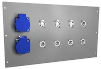 ИМЛАЙТ Панель коробки лючка ПКЛ.41.23. (2SCHUKO-5XLRm-3XLRf) Размер панели 401х231. Цвет черный.