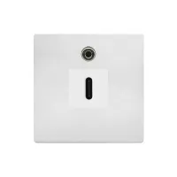ABL 2T0110CA- Сдвоенный модуль подключения IMP с разъемами 1xUSB 3.1, тип C и 1x проходной miniJack 3,5 мм, белый