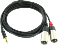 Cordial CFY 3 WMM кабель Y-адаптер джек стерео 3.5мм—2xXLR male, 3.0м, черный