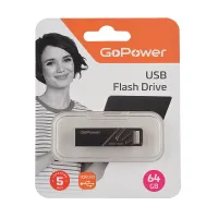 00-00025967 Titan Флеш-накопитель 64GB USB3.0, металл, черный графит, GoPower