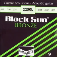2230L Black Sun Комплект струн для акустической гитары, бронза, Light, 12-53, Savarez