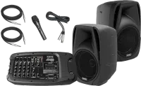 AH210 мобильный звукоусилительный комплект 2x400 Вт(Program), 10"НЧ/1"ВЧ, регулировка НЧ,ВЧ, 6-кан. микшер, MP3 плеер, слот SD/Мемоrystick, USB, Bluetooth, пластик, 315x312x490 мм, вес 22 бренд Laney
