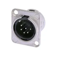 Neutrik NC6MD-L-1- Панельный разъем XLR 6-pin (вилка) с фланцем типа D, под пайку