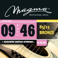 Magma Strings GA100B85 - Струны для акустической гитары 9-46, Серия: Bronze 85-15, Калибр: 9-11-16-26-36-46, Обмотка: круглая, бронзовый сплав 85/15,