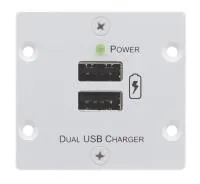 Kramer [w-2uc/eu(g)] модуль-вставка, блок питания для двух мобильных устройств с разъемом usb с общей нагрузкой до 4а; цвет серый