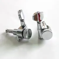 MH131-6-CR колки для электрогитары запирающие, 6 в ряд, правые, хром, под отверстие 10 мм, втулки и шурупы в комплекте, производство Корея, Jin-Ho