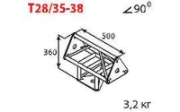 ИМЛАЙТ T28N/31-38 Стыковочный узел для 3-х ферм под 90 градусов, d28х2 \ d16х2мм. Крепежный размер 155мм, М10.