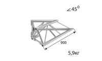 ИМЛАЙТ T50/35-20 Стыковочный угол 45 градусов, d50х3 \ d16х2мм. Крепежный размер 215мм, М10.