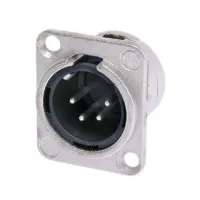 Neutrik NC4MD-L-1- Панельный разъем XLR 4-pin (вилка) с фланцем типа D, под пайку