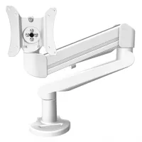 Kondator 438-LC60W- Настольный шарнирный кронштейн серии STOCKHOLM для 1 монитора с газопружинным амортизатором, макс. нагрузка 19 кг, струбцина или зажим, белый