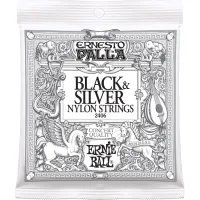 Ernie Ball 2406 струны для классической гитары. Ernesto Palla черный нейлон, посеребренная оплетка