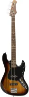 STAGG SBJ-30 SNB - бас-гитара, 20 ладов, корпус: павловния, гриф: жжёный клен, на болтах, накладка: палисандр, звуковсниматели: 2x JB, регулировки: 2х громкость, 1х тон, цвет: санберст