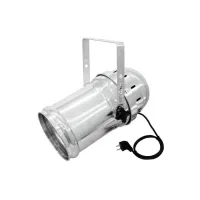 EUROLITE LED PAR-64 TCL 18x3W Long silver LED прожектор 22 гр - 18 х 3 LED триколор , 5 DMX канала, 125 Вт , вес 2,5 кг, цвет корпуса- - хром