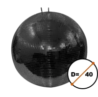 STAGE4 Mirror Ball 40B Классический зеркальный диско-шар / Диаметр: 40см. / Площадь поверхности: 0,5м. / Размер ячеек: 10x10мм. / Материал ячеек: Стекло (зеркало) / Цвет: Черное зеркало / Материал основания (сферы): Твердый пластик / Количество точек креп