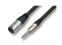 ROXTONE MXJ240/1 Кабель микрофонный, D:6mm, 2x0,22mm2, XLR 3P - 6,3mm stereo Jack, 1м