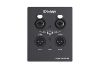 Конвертер Infobit [iTrans DX-TR-22] Dante - аналог.  2 аналоговых входа XLR(F), 2 аналоговых выхода XLR(M), 1xRJ45(Dante). Поддержка фантомного питания. Питание PoE