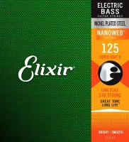 15425 NANOWEB Отдельная 5-ая струна для бас-гитары, Super Light B, .125, никелированная, Elixir