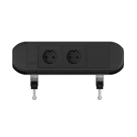ABL 2A0BF2A1- Настольная розеточная станция серии Chroma с 2 розетками и 1 слотом для IMP, черная (2A000201)