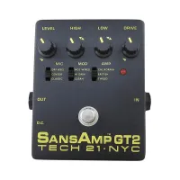 SansAmp GT2 педаль эмулятор усилителей Fender, Marshall, Mesa Boogie, эмуляция снятия звука микрофоном, адаптер 9V 100mA (в комплект не входит), Tech 21