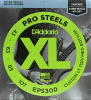 EPS300 ProSteels Комплект струн для бас-гитары, Lt top/Med bottom, 43-107, D'Addario
