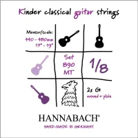 890MT18 Kinder Guitar Size Комплект струн для классической гитары 1/8, посеребренные, Hannabach