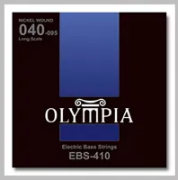 Olympia EBS 410 Nickel Wound струны для 4-х струнных бас гитар, натяжение Super Light, калибры струн .040w, .060w, .075w, .095w, мензура Long