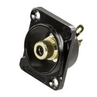 Seetronic MF2D-B- Панельный разъем RCA (розетка) с фланцем типа D, черный
