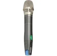 Mipro ACT-70H Ручной широкополосный UHF передатчик с конденсаторным суперкардиоидным капсюлем. Ширина полосы 72 МГц, диапазон рабочих частот 482-554 MHz. Питание от  двух батареек класса АА.