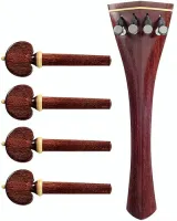 Cello accessory set Acura Meister Preciso CS-OSHT422 - Preciso grade 4/4 cello accessory set of rosewood with boxwood trim. Heart pegs and Hill tailpiece