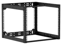 Caymon OPR509A/B Стойка телекоммуникационная с открытой рамой 19". Материал сталь.  Открытая конструкция. Монтажная высота 9U. Габаритные размеры, мм (Ш x В (без резиновых ножек) x Г): 520 x 425 x 500-700.  Масса 8,5 кг. Цвет черный (RAL9004)