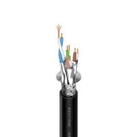 ROXTONE HFC6AU/100 (Cупергибкий CAT6a S/FTP, PUR 6,5mm) Сетевой экстрагибкий кабель CAT6a S/FTP малого диаметра (6,5мм), CAT6a, 100% shielded, 4x2x0,14mm2, PUR Jacket, D: 6,5mm., 100m/Carton drum.