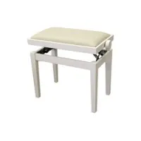 Hidrau bg27 white gloss (lw)  банкетка, полированная белая, сидение белая кожа