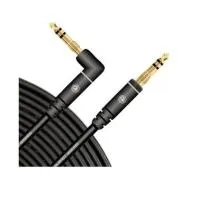 PW-GSRA-25 Кабель с угловым разъемом Jack, разъемы Planet Waves Custom Gold Stereo имеет 8 бананообразных пружин сжатия в хвостовике штепселя, длина кабеля 7,6 м, Planet Waves