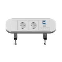 ABL 2A0WF2A3- Настольная розеточная станция серии Chroma с 2 розетками, 1xUSB-A, 1xUSB-C, белая (2A010203)