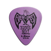 ERNIE BALL 9193 - медиатор Everlast делриновый нескользящий, 1,0 мм, фиолетовый