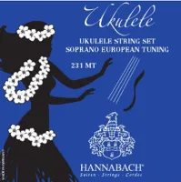 Soprano ukulele string set Hannabach E231MT - Professional soprano ukulele strings with European tuning. Cast nylon trebles and silver-plated wound basses.