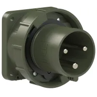 PCE Вилка встраиваемая 63А/230V/2P+E/IP67, фланец 100x100, бронзово-зеленый 633-6.u