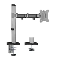 Кронштейн exell exi-ma41 для монитора 17"-32", шарнир, vesa 100x100 мм, до 9 кг, наклон +70°/-70°, поворот +90°/-90°, вращение +180°/-180°, серебро.